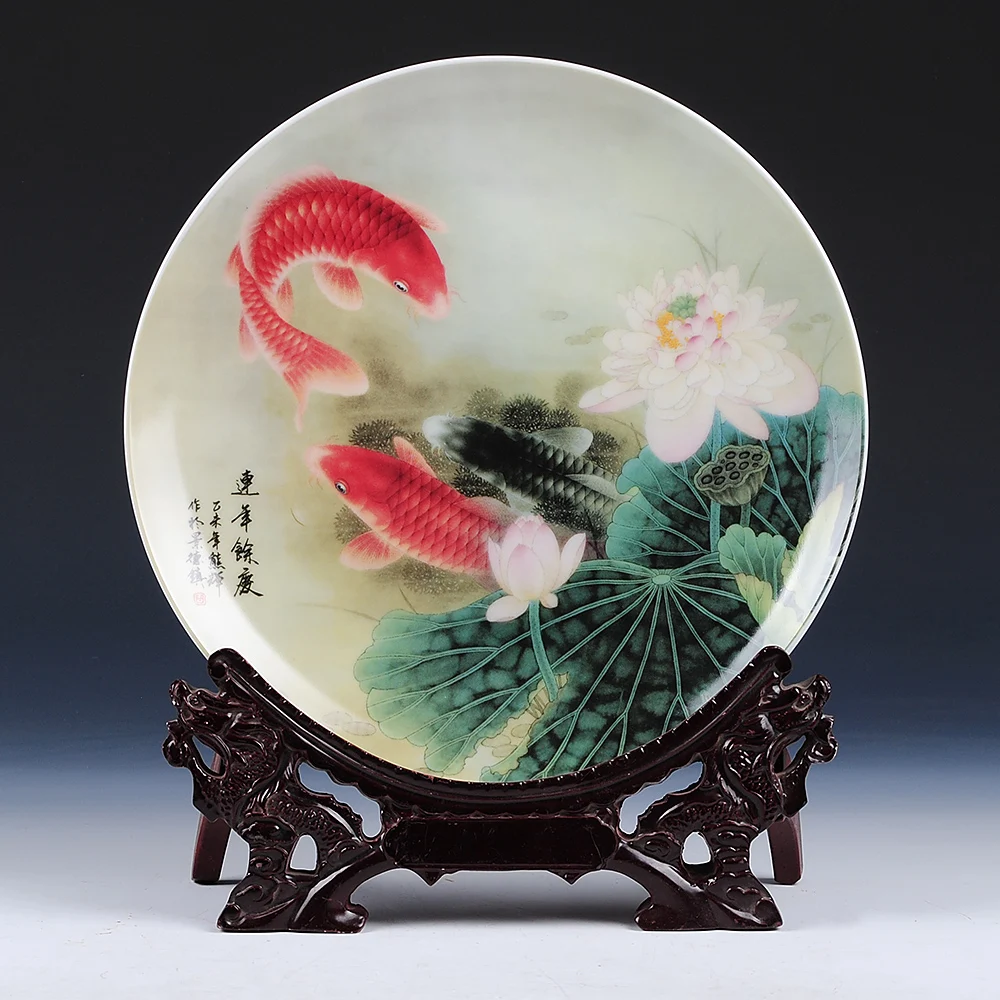 Modern Home Decor Ceramic Ornamental Plate Chinese Decoration Dish Plate Porcelain Fish Plate Set Setting Wall
Modern Home Decor Ceramic Ornamental Plate Chinese Decoration Dish Plate Porcelain Fish Plate Set Setting Wall
