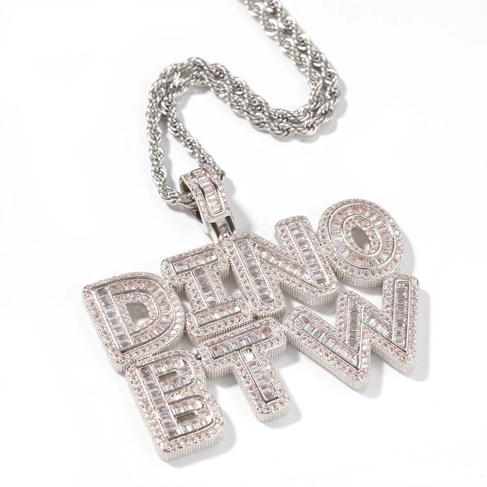 P&Y Custom Name Baguette Stone Letters Hip Hop Pendant Chain Gold Silver Bling Zirconia Men's Hip Hop Pendant Jewelry
P&Y Custom Name Baguette Stone Letters Hip Hop Pendant Chain Gold Silver Bling Zirconia Men's Hip Hop Pendant Jewelry