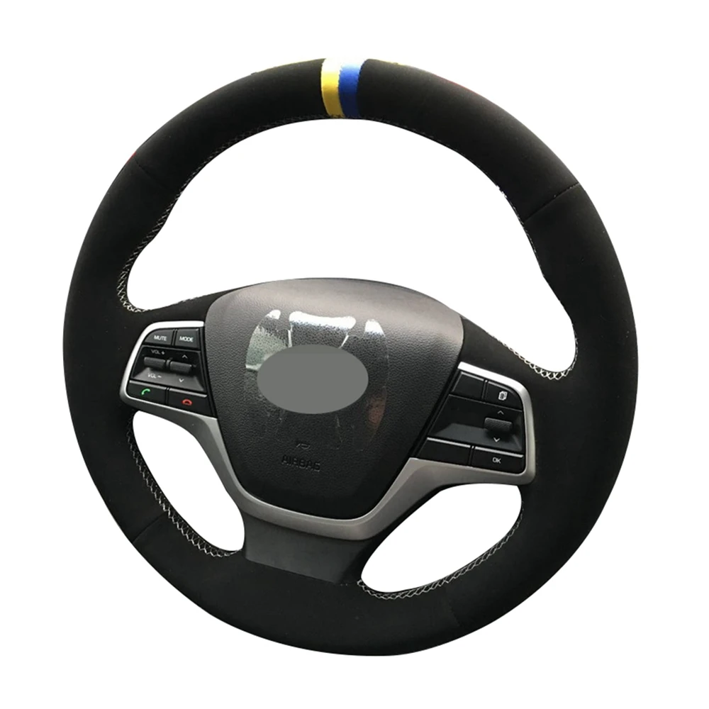 Car Steering Wheel Cover Black Genuine Leather Suede For Hyundai Elantra 4 2016-2019 Solaris 2017-2019 Car Accessories
Car Steering Wheel Cover Black Genuine Leather Suede For Hyundai Elantra 4 2016-2019 Solaris 2017-2019 Car Accessories