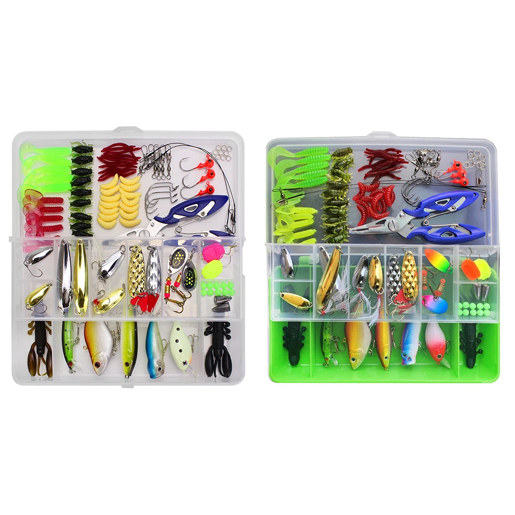 101pcs/Set Fshing Lure Kit Spinnerbait Fish Hooks Bass Fishing Lures Bait Tackle Box Multifunctional
101pcs/Set Fshing Lure Kit Spinnerbait Fish Hooks Bass Fishing Lures Bait Tackle Box Multifunctional