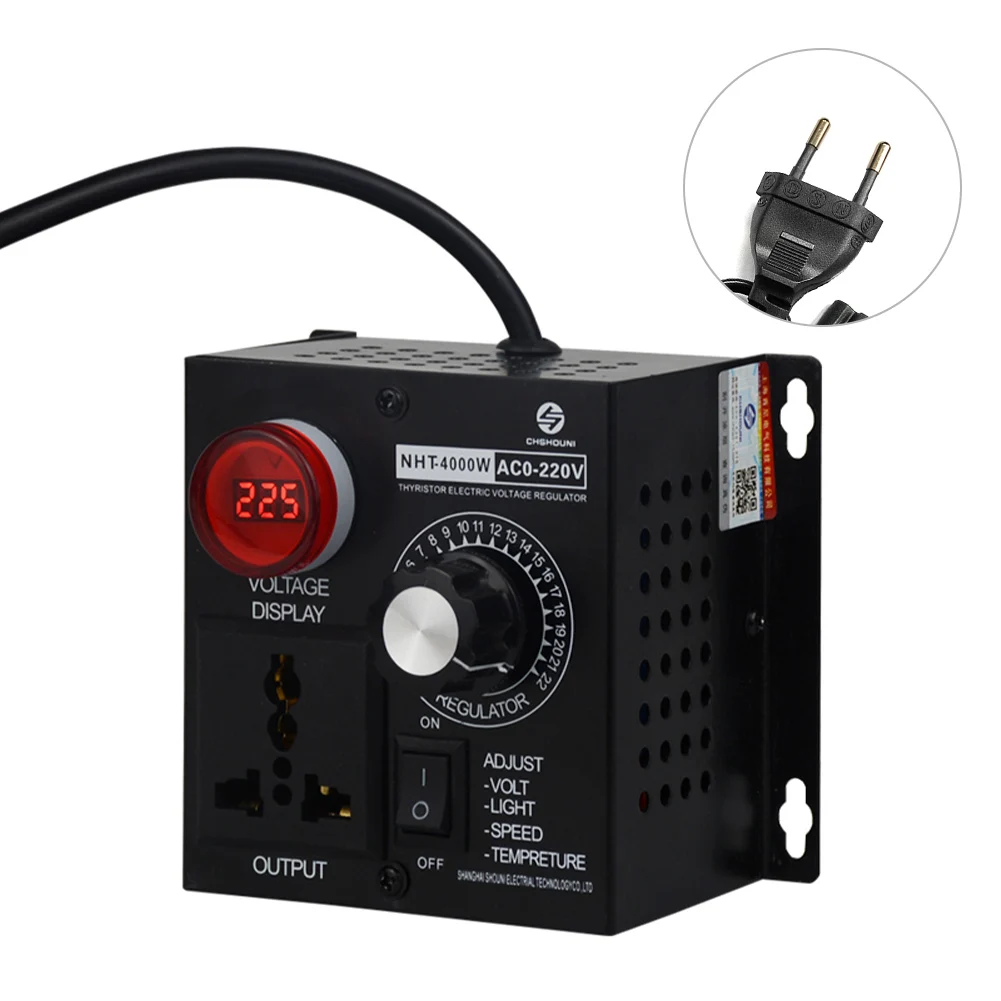 Voltage Regulator AC 220V 4000W Portable Speed Temperature Light Voltage Adjuatable Dimmer Compact Variable Voltage Controller
Voltage Regulator AC 220V 4000W Portable Speed Temperature Light Voltage Adjuatable Dimmer Compact Variable Voltage Controller