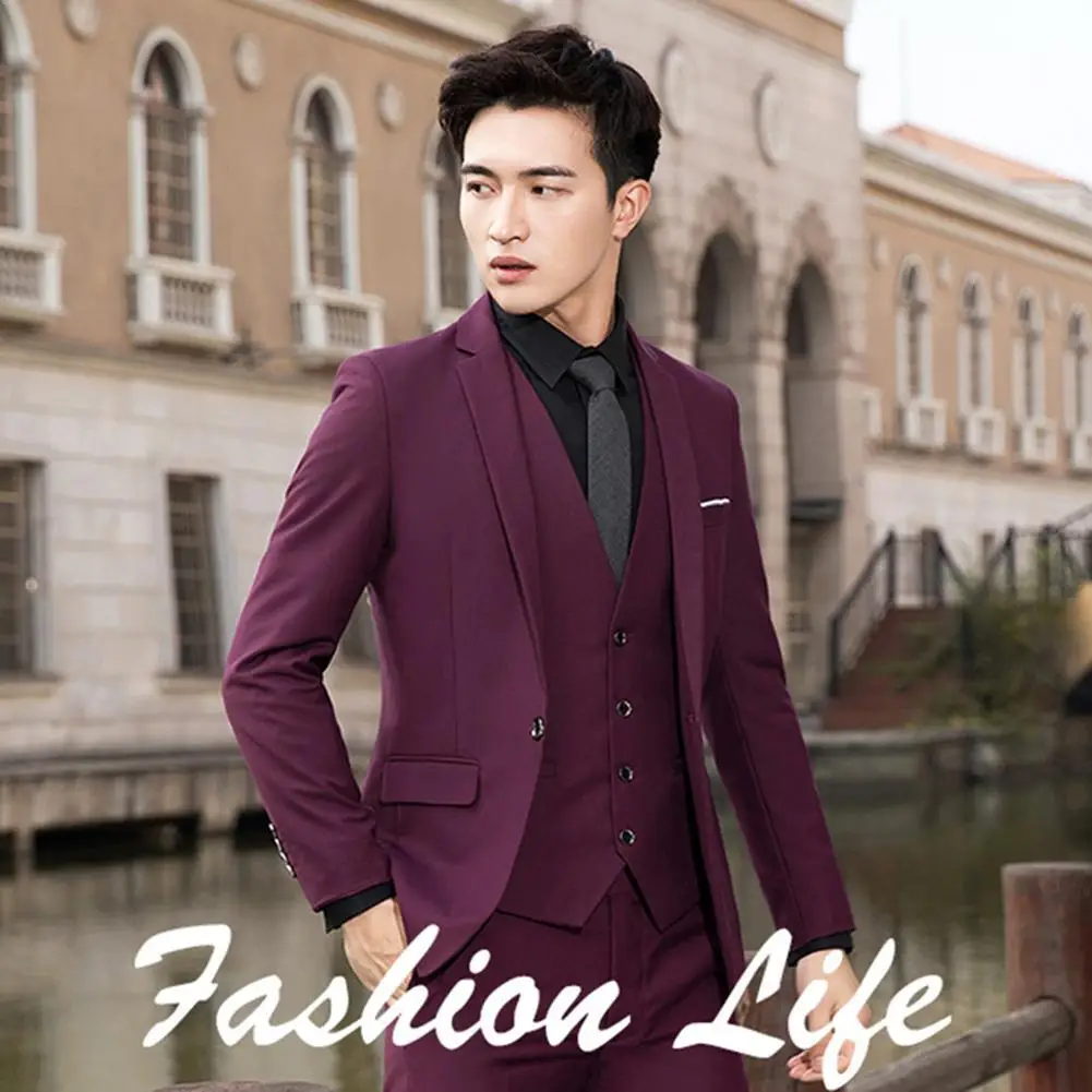 Men blazer Solid Color Lapel Collar Coat Vest Long Pants Business Wedding Casual Commuter office Suit Set slim(Blazer+Vest+Pant)
Men blazer Solid Color Lapel Collar Coat Vest Long Pants Business Wedding Casual Commuter office Suit Set slim(Blazer+Vest+Pant)
