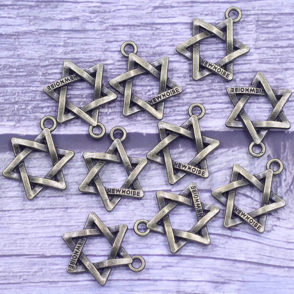 10Pcs Pendants Hexagon Knot Israel Flag For Neckalces Bronze Tone Zinc Metal Alloy Jewelry DIY Making Accessories 23x17mm
10Pcs Pendants Hexagon Knot Israel Flag For Neckalces Bronze Tone Zinc Metal Alloy Jewelry DIY Making Accessories 23x17mm