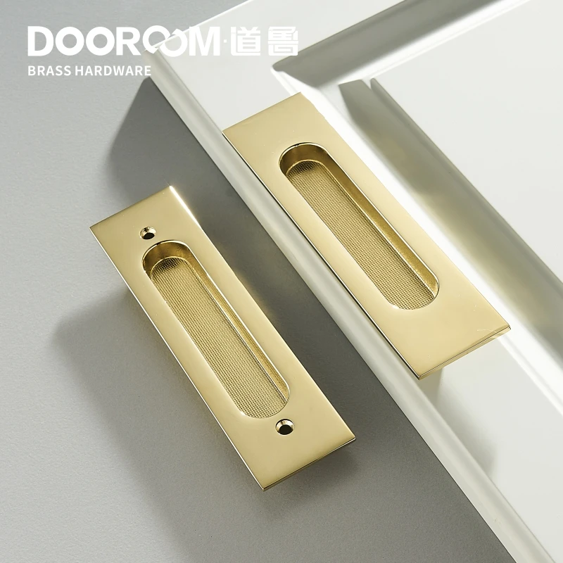 Латунный Замок для раздвижной двери Dooroom набор ручек из золотистого ПВД