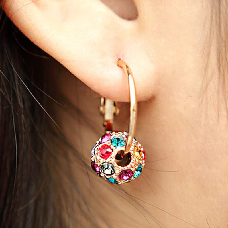 Fashion Beaded Hoop Earrings for Women Luxury Fine Jewelry Full Austrian CZ Crystal Lucky Rainbow Ball 2019 O4P401
Fashion Beaded Hoop Earrings for Women Luxury Fine Jewelry Full Austrian CZ Crystal Lucky Rainbow Ball 2019 O4P401