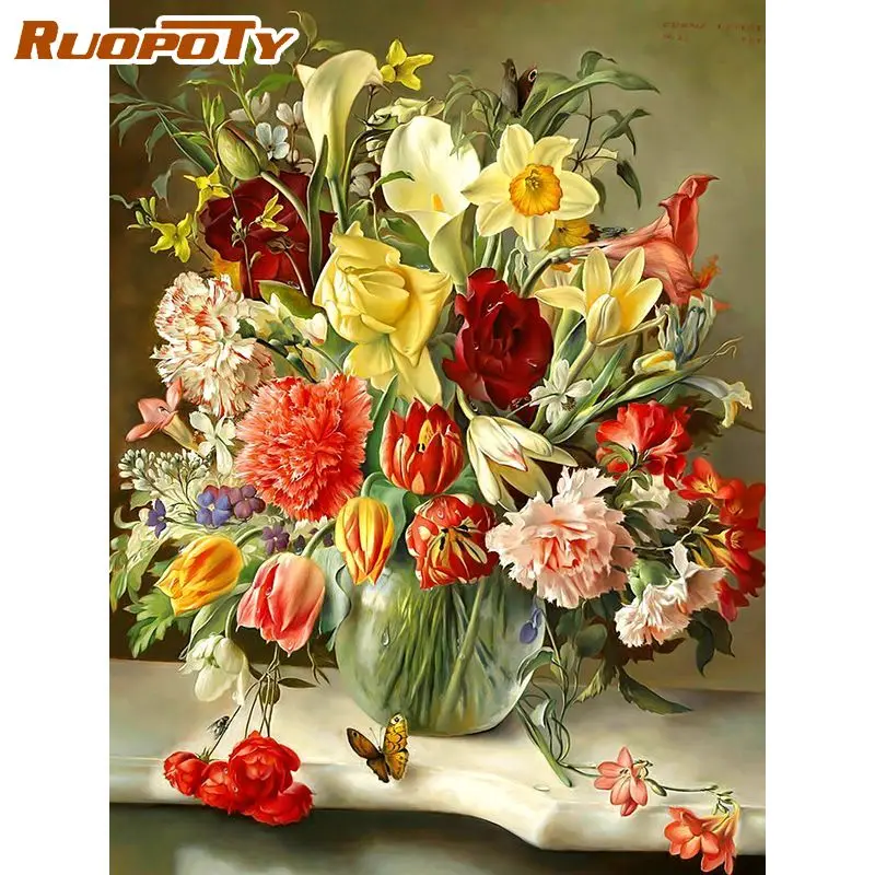RUOPOTY Framed Painting By Numbers For Adults Flower Paints Kits Living Room Wall Art Pictures HandPainted Diy Gift Home Decors
RUOPOTY Framed Painting By Numbers For Adults Flower Paints Kits Living Room Wall Art Pictures HandPainted Diy Gift Home Decors