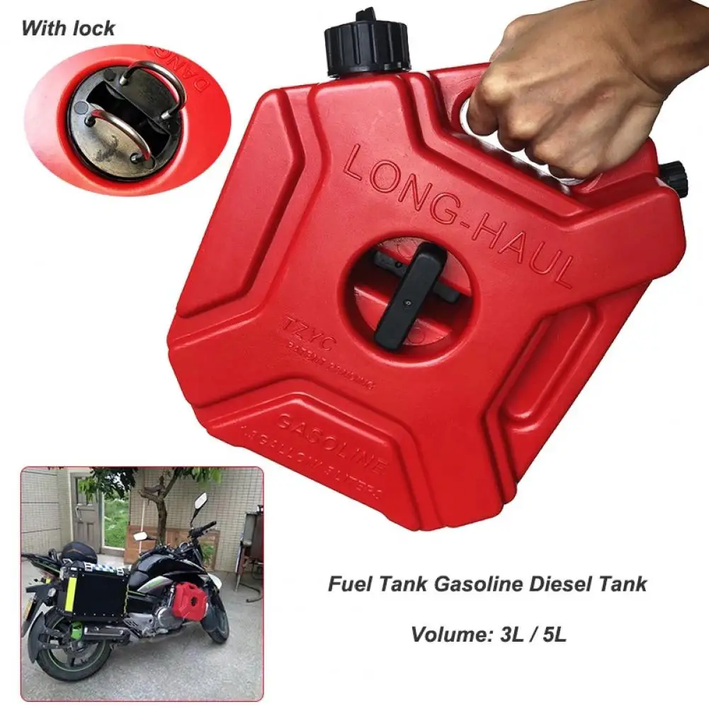 Spare Fuel Tank Large Capacity High Strength Anti-static Plastic 3L/5L Portable Motorcycle Jerry Can for Car 
Spare Fuel Tank Large Capacity High Strength Anti-static Plastic 3L/5L Portable Motorcycle Jerry Can for Car
