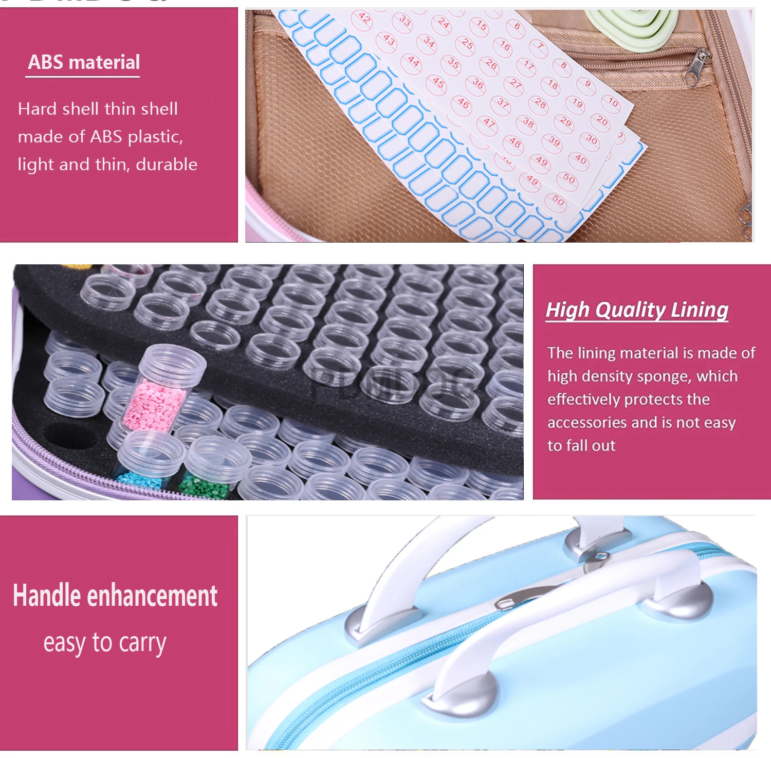 PDMDOG new product 132 bottles of diamond painting storage suitcase bead sewing pill storage box embroidered storage bag
PDMDOG new product 132 bottles of diamond painting storage suitcase bead sewing pill storage box embroidered storage bag
