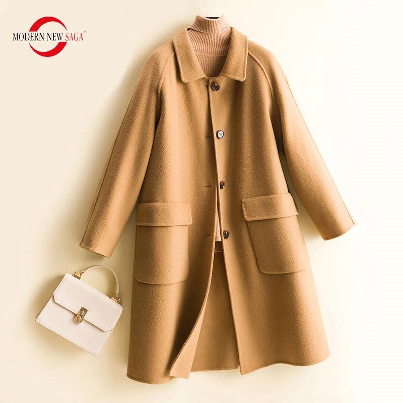 MODERN NEW SAGA 2022 Women Coat 100% Merino Wool Autumn Wool Long Coat Winter Wool Blends Overcoat Womens Cashmere Coats Korean
MODERN NEW SAGA 2022 Women Coat 100% Merino Wool Autumn Wool Long Coat Winter Wool Blends Overcoat Womens Cashmere Coats Korean