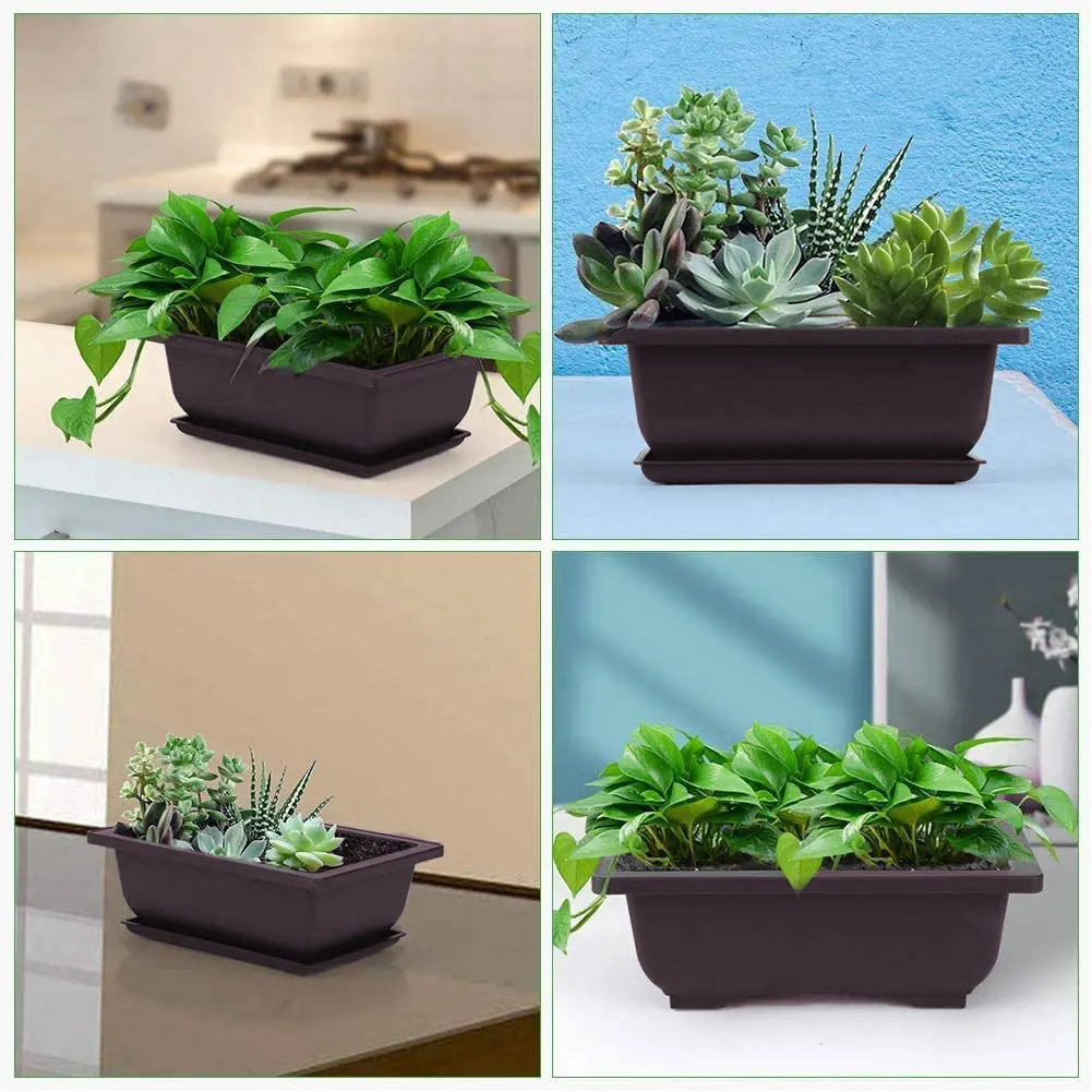 10PCS Training Pots With Tray Plastic Bonsai Plants Pot Square Plastic Plant Pots With Square Trays For Flower Succulent
10PCS Training Pots With Tray Plastic Bonsai Plants Pot Square Plastic Plant Pots With Square Trays For Flower Succulent
