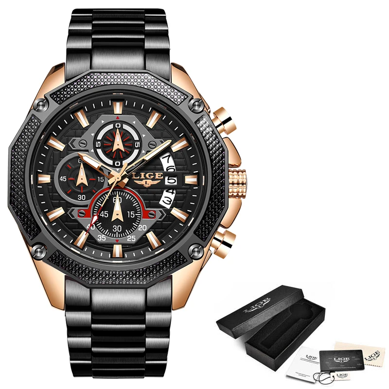 2019 LIGE Business Men Watch Luxury Brand Stainless Steel Wrist Watch Chronograph Army Military Quartz Watches Relogio Masculino
2019 LIGE Business Men Watch Luxury Brand Stainless Steel Wrist Watch Chronograph Army Military Quartz Watches Relogio Masculino
