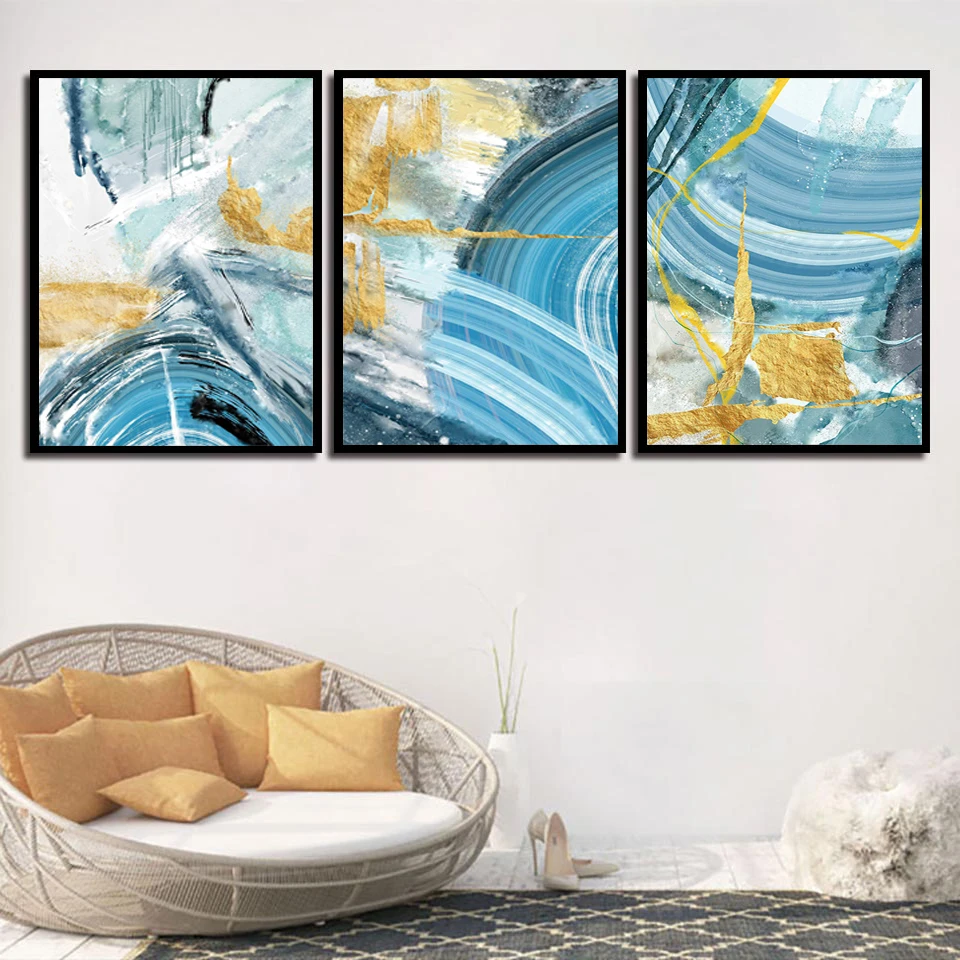 Abstract Blue Picture Canvas Paintings Gold leaf Wall Art Prints Poster Living Room Decor Decorative Painting Wall Home Unframed
Abstract Blue Picture Canvas Paintings Gold leaf Wall Art Prints Poster Living Room Decor Decorative Painting Wall Home Unframed