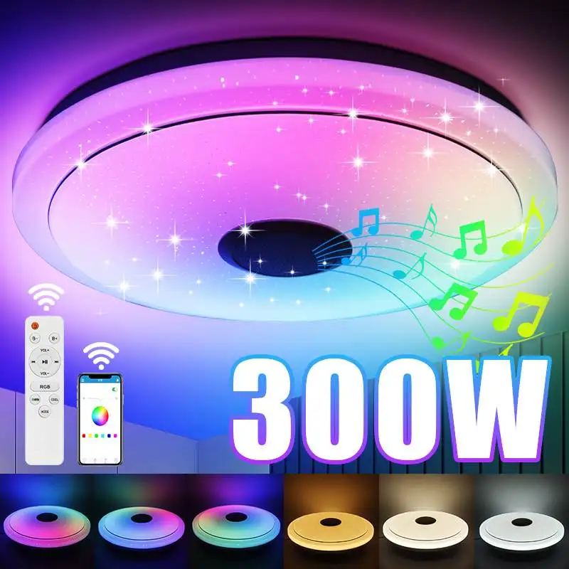 300W 40cm Modern RGB Dimming LED Ceiling Light Remote/APP Intelligent Control bluetooth Speaker Music Light Smart Ceiling Lamp
300W 40cm Modern RGB Dimming LED Ceiling Light Remote/APP Intelligent Control bluetooth Speaker Music Light Smart Ceiling Lamp