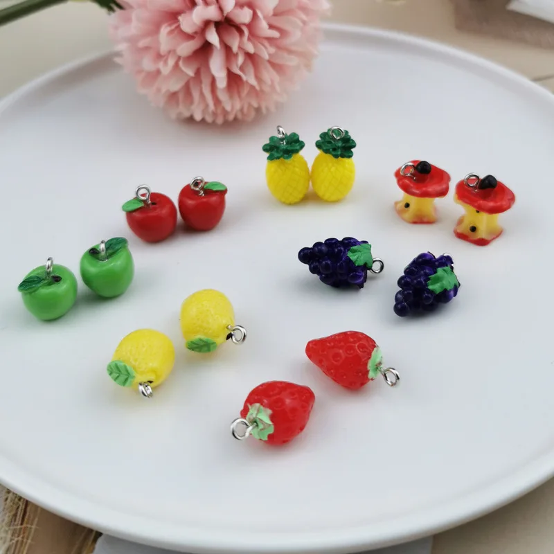 10Pcs/Lot Resin Fruit Apple Strawberry Pineapple Mango Grape Earrings Earrings Female Pendant DIY Jewelry Accessories
10Pcs/Lot Resin Fruit Apple Strawberry Pineapple Mango Grape Earrings Earrings Female Pendant DIY Jewelry Accessories