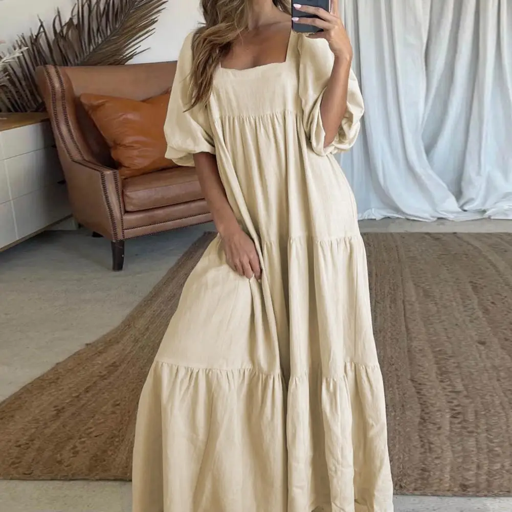 Women Dress Puff Sleeve Ruffles Hem Summer Back Lace-up Square Neck Patchwork Dress for Dating casual women's dresses vestidos
Women Dress Puff Sleeve Ruffles Hem Summer Back Lace-up Square Neck Patchwork Dress for Dating casual women's dresses vestidos