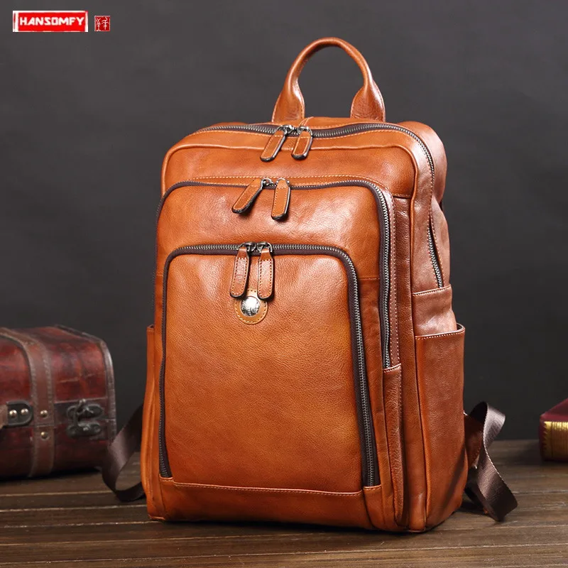 Genuine Leather Men's Backpack Large-capacity Casual Youth 15 Inch Computer Bag Fashion Korean Schoolbag Travel Backpacks Male
Genuine Leather Men's Backpack Large-capacity Casual Youth 15 Inch Computer Bag Fashion Korean Schoolbag Travel Backpacks Male