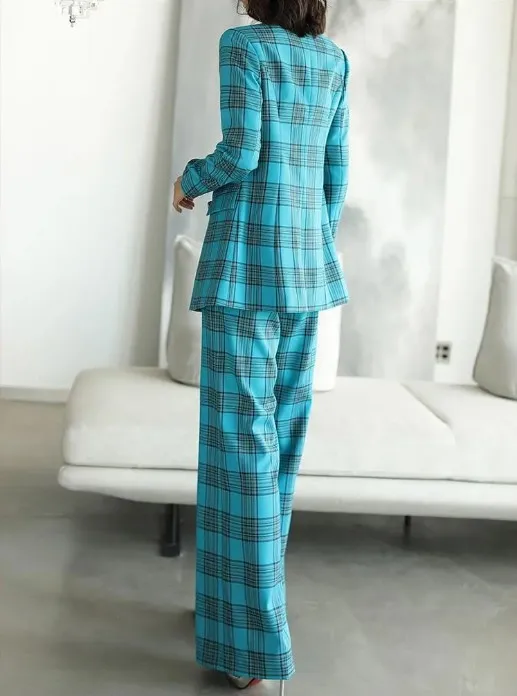New Autumn Spring Women's Candy Color Pants Suits Plaid Blazer Loose Pants Set Laides Elegant Party Workwear Blazer Suits NS299
New Autumn Spring Women's Candy Color Pants Suits Plaid Blazer Loose Pants Set Laides Elegant Party Workwear Blazer Suits NS299
