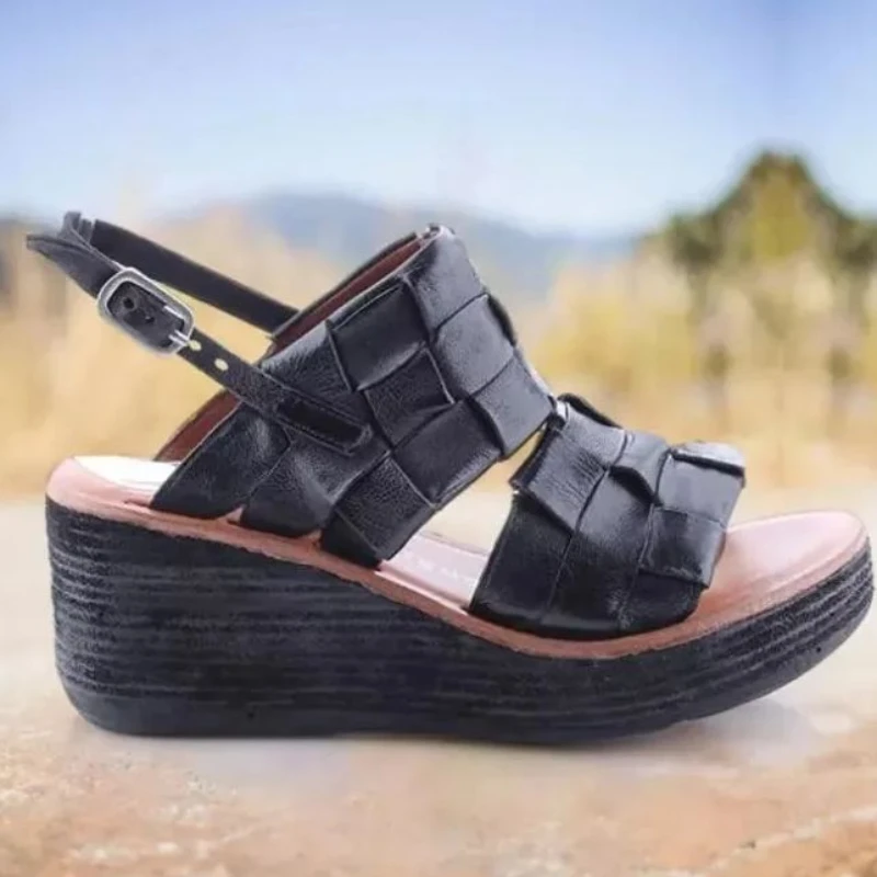 2021 Summer New Women Fashion Buckle Strap Knitting Flat Bottom Slope Heel Comfortable Sandals Elegant Fashion Versatile 6KF253
2021 Summer New Women Fashion Buckle Strap Knitting Flat Bottom Slope Heel Comfortable Sandals Elegant Fashion Versatile 6KF253