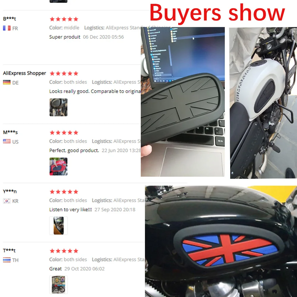 NobiMotor Motorcycle Fuel tank Rubber Sticker Cafe Racer Gas Protector Sheath Knee Tank pad Grip Decal the Union Jack Logo
NobiMotor Motorcycle Fuel tank Rubber Sticker Cafe Racer Gas Protector Sheath Knee Tank pad Grip Decal the Union Jack Logo