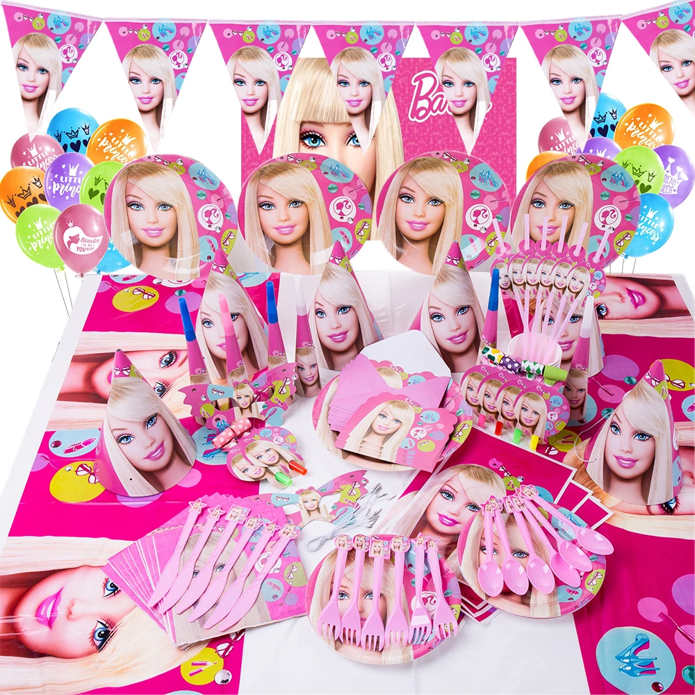 Barbi Party Pink Cartoon Characters Themes Disposable Cutlery Sets Napkins Paper Plates For Child Birthday Supplies Party Decor
Barbi Party Pink Cartoon Characters Themes Disposable Cutlery Sets Napkins Paper Plates For Child Birthday Supplies Party Decor