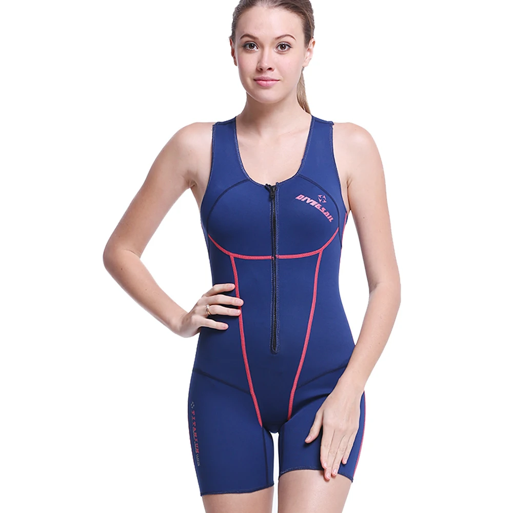 New 1.5mm Neoprene Women Nylon Sleeveless Wetsuit Slither Skin Short Diving Suits One-piece Keep Warm Swimwear Front Zipper
New 1.5mm Neoprene Women Nylon Sleeveless Wetsuit Slither Skin Short Diving Suits One-piece Keep Warm Swimwear Front Zipper
