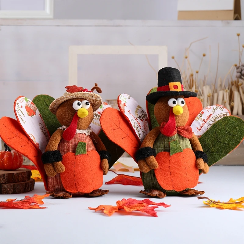 

Pumpkin Turkey Styling Thanksgiving Doll Ornament Harvest Festival Dwarf Doll Ornaments Gnome Elf Home Farmhouse Kitchen