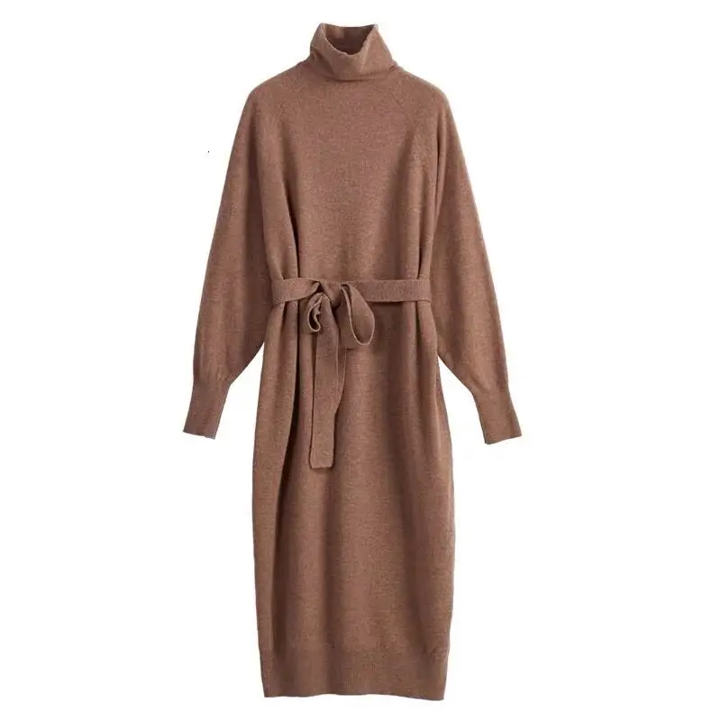 Sweater Long Dress With Sashes Women Knitted Turtleneck Dress Autumn Winter Warm Knit Female Dress Loose Midi Vestidos Dresses
Sweater Long Dress With Sashes Women Knitted Turtleneck Dress Autumn Winter Warm Knit Female Dress Loose Midi Vestidos Dresses