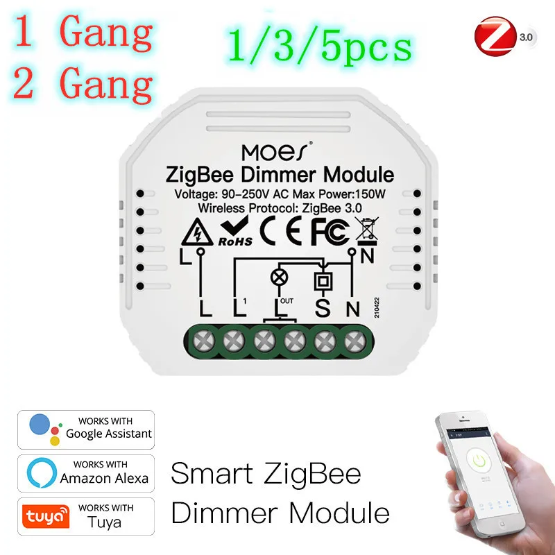 Tuya Zigbee 3.0 Dimmer Smart Switch Module Controller 2 Way Remote Control Smart Light Switch Relay Work With Smart Life App
Tuya Zigbee 3.0 Dimmer Smart Switch Module Controller 2 Way Remote Control Smart Light Switch Relay Work With Smart Life App