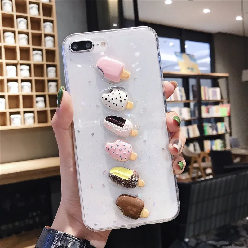 Glitter 3D Summer Ice Cream Phone Case For iphone 11 Pro Max X XS XR XM 6 6S 7 8 Plus Transparent Cute Soft TPU Bling Back Cover
Glitter 3D Summer Ice Cream Phone Case For iphone 11 Pro Max X XS XR XM 6 6S 7 8 Plus Transparent Cute Soft TPU Bling Back Cover