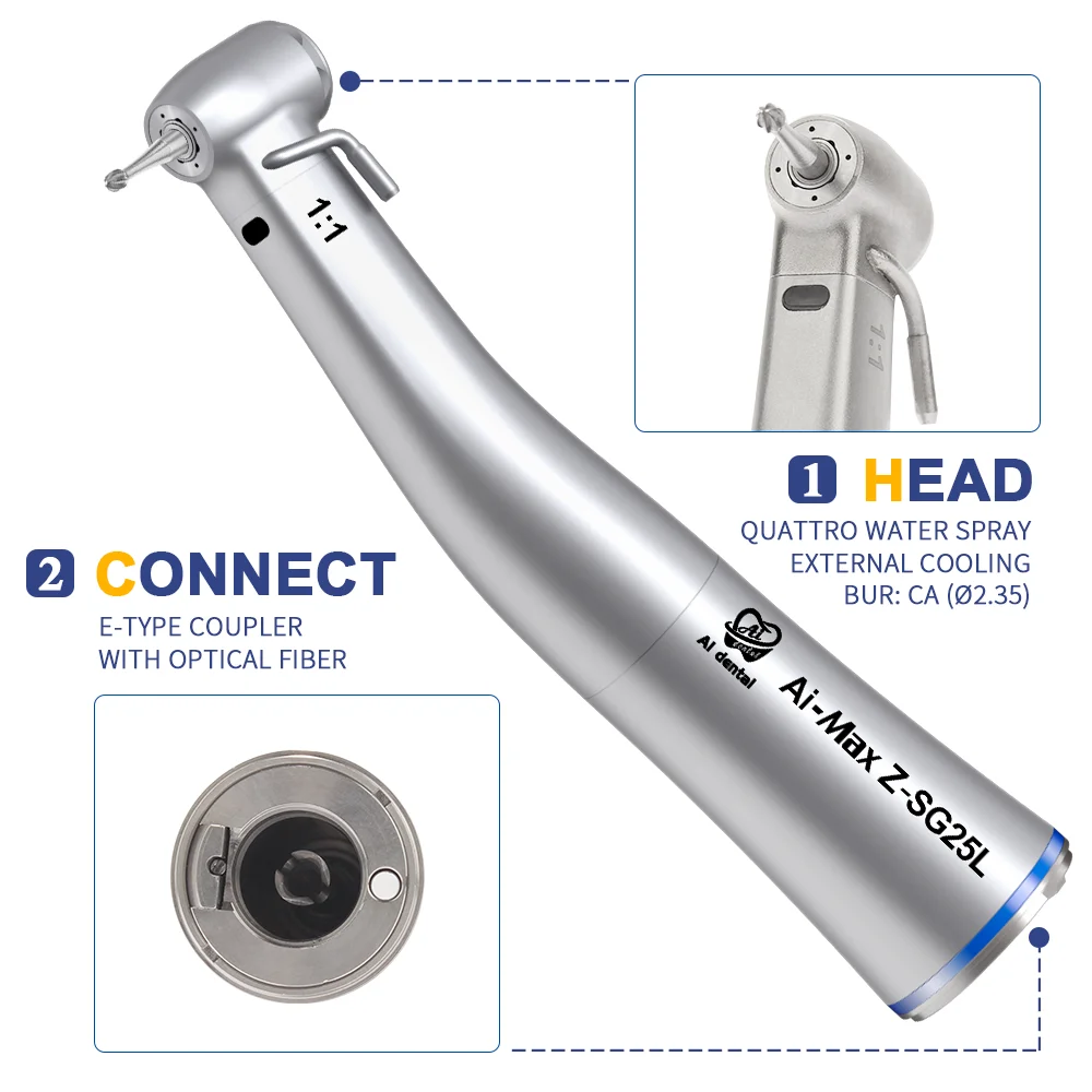 Orthodontics Dental Handpiece Slow Speed Contra Angle 1:1 External Water Spray Teeth Implants LED Fiber Optic Z-SG25L
Orthodontics Dental Handpiece Slow Speed Contra Angle 1:1 External Water Spray Teeth Implants LED Fiber Optic Z-SG25L