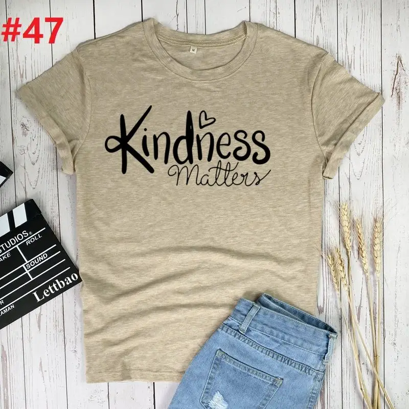 Kindness Matters Tshirt Women Funny T Shirt Short Sleeve Tops Tees Femme Camisetas Verano Mujer 2021 Loose O Neck Femme Casual
Kindness Matters Tshirt Women Funny T Shirt Short Sleeve Tops Tees Femme Camisetas Verano Mujer 2021 Loose O Neck Femme Casual
