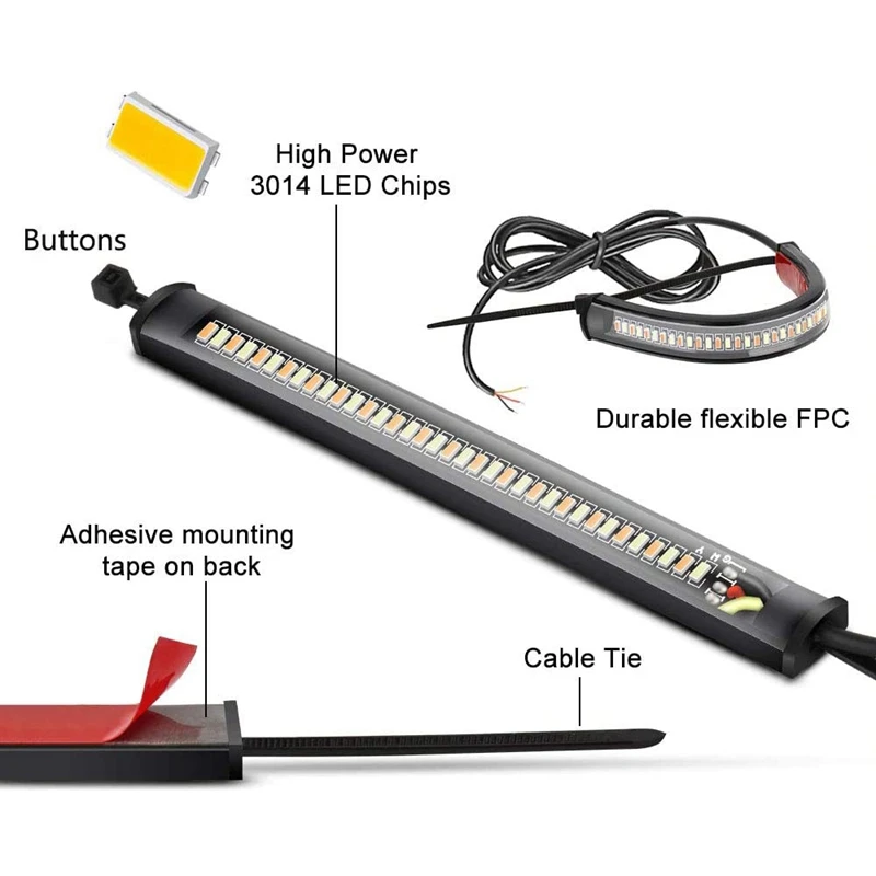 2PC Flexible Switchback Dual-Color Motorcycle LED Fork Turn Signal Blinkers DRL Daytime Running Light Waterproof
2PC Flexible Switchback Dual-Color Motorcycle LED Fork Turn Signal Blinkers DRL Daytime Running Light Waterproof