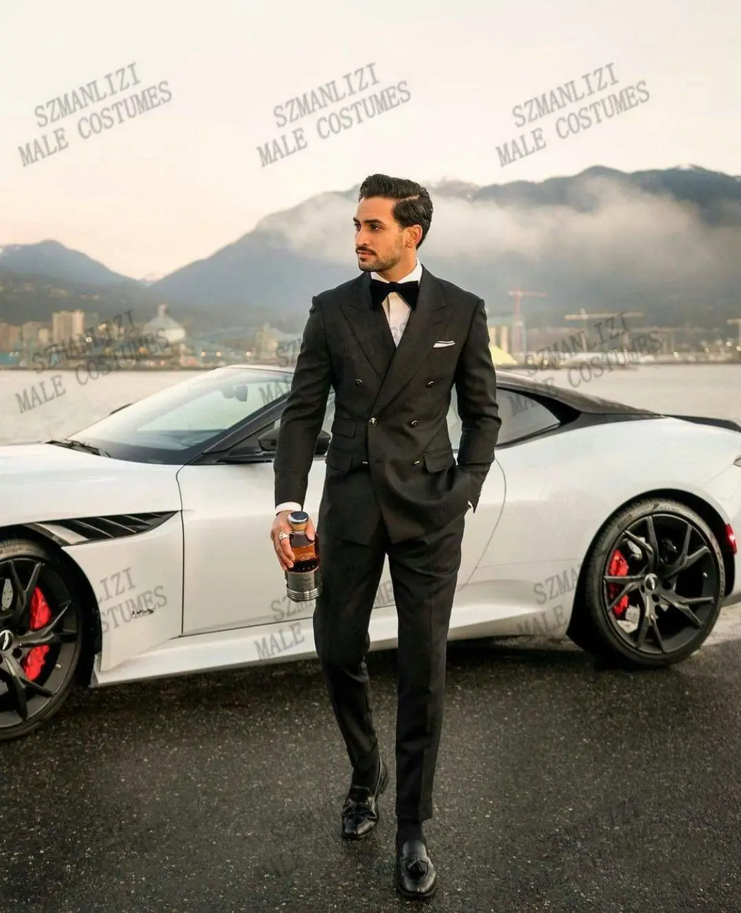 Handsome Black Groom Wedding Tuxedos Slim Fit Double Breasted Men Suits Prom Party Business Outfit 2 Pieces (Jacket+Pants)
Handsome Black Groom Wedding Tuxedos Slim Fit Double Breasted Men Suits Prom Party Business Outfit 2 Pieces (Jacket+Pants)