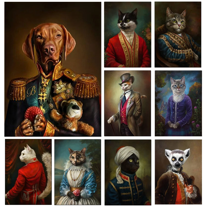 Officer Dog Arab Gentleman Retro Poster Canvas Painting Wall Picture Animal Cat Vintage painting Aesthetic decoration pictures
Officer Dog Arab Gentleman Retro Poster Canvas Painting Wall Picture Animal Cat Vintage painting Aesthetic decoration pictures