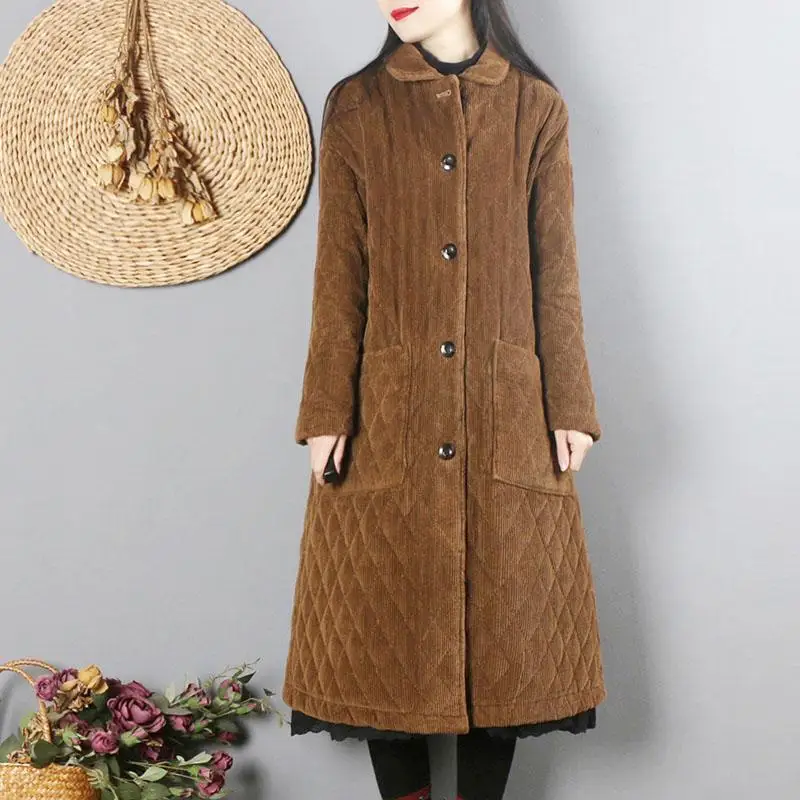 Harajuku style retro literature corduroy cotton padded jacket women's winter clothes Chinese style long thickened cotton padded
Harajuku style retro literature corduroy cotton padded jacket women's winter clothes Chinese style long thickened cotton padded