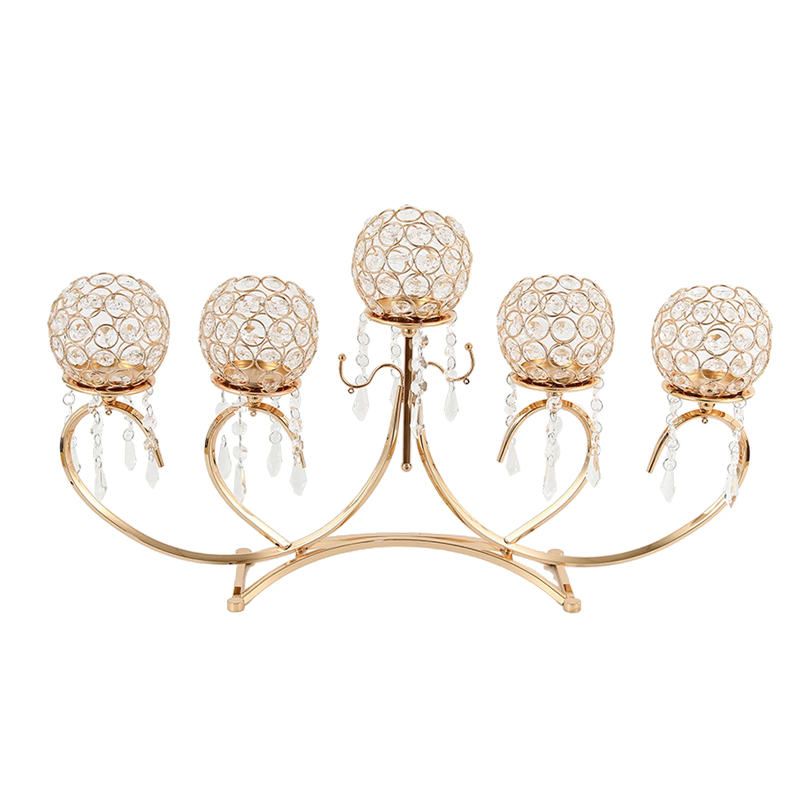 Decorative Golden Crystal Candle Holders Tea Light Candlestick with 5 Candelabras for Dinning Room
Decorative Golden Crystal Candle Holders Tea Light Candlestick with 5 Candelabras for Dinning Room