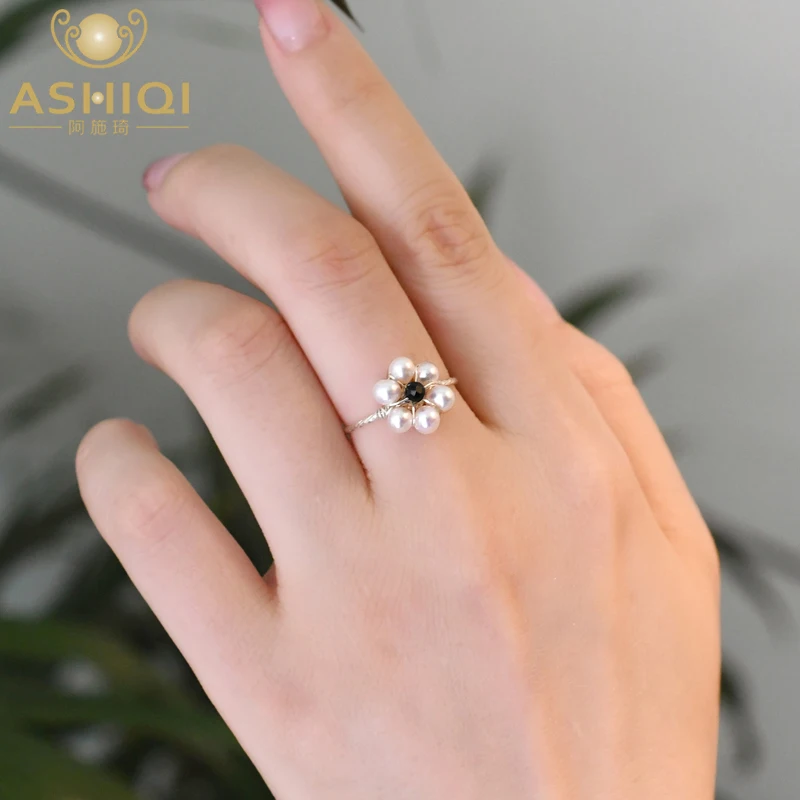 ASHIQI 3-4mm Mini Small Freshwater Pearl Flowers Rings for Women Real 925 Sterling Silver Fashion Jewelry Gift
ASHIQI 3-4mm Mini Small Freshwater Pearl Flowers Rings for Women Real 925 Sterling Silver Fashion Jewelry Gift