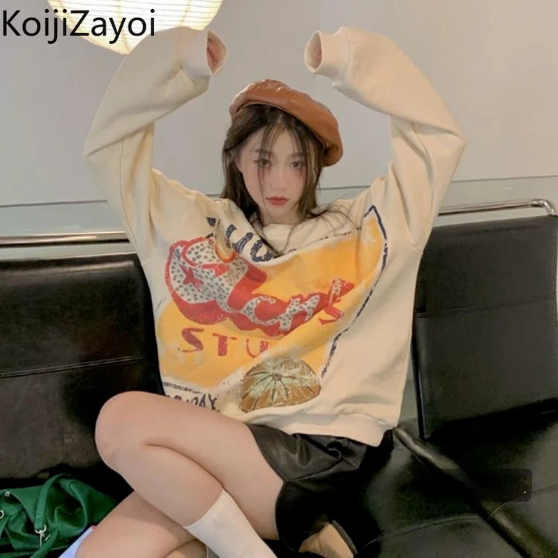 Koijizayoi Casual Loose Women Print Hoodies Spring Autumn 2022 Vintage Students Pullovers Long Sleeves O Neck Pullovers 2022
Koijizayoi Casual Loose Women Print Hoodies Spring Autumn 2022 Vintage Students Pullovers Long Sleeves O Neck Pullovers 2022