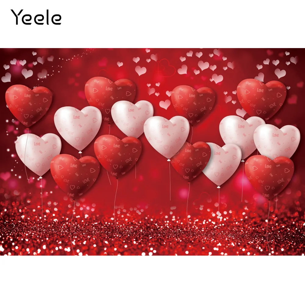 

Yeele Valentine's Day Photocall Red Love Heart Ballon Light Bokeh Photography Backdrop Photographic Backgrounds For Photo Studio