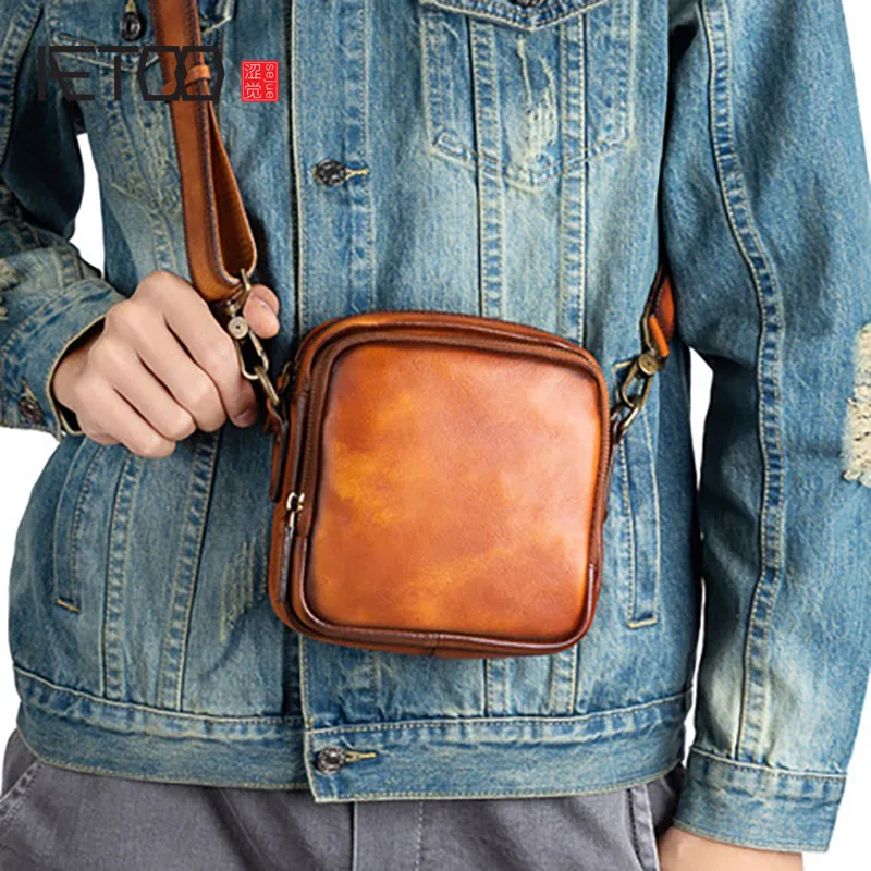 AETOO Vintage rubbed shoulder bag, planted leather diagonal bag, casual soft leather men's bag
AETOO Vintage rubbed shoulder bag, planted leather diagonal bag, casual soft leather men's bag