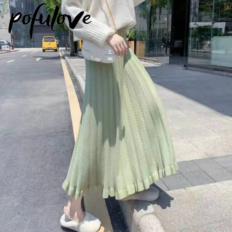 Skirts Woman Knitted A-line Skirt Wood Ears Korean Mid-length Trendying Sweater Black Skirt Autumn and Winter Faldas Fashion
Skirts Woman Knitted A-line Skirt Wood Ears Korean Mid-length Trendying Sweater Black Skirt Autumn and Winter Faldas Fashion