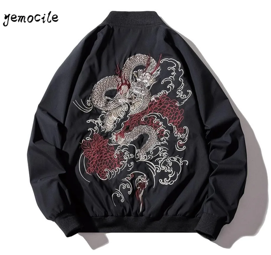 YEMOCILE2020 Autumn Men's jacket New Punk Embroidered Dragon Bomber Jacket Baseball Uniform Jacket men Loose Coat Jacket Hip hop
YEMOCILE2020 Autumn Men's jacket New Punk Embroidered Dragon Bomber Jacket Baseball Uniform Jacket men Loose Coat Jacket Hip hop