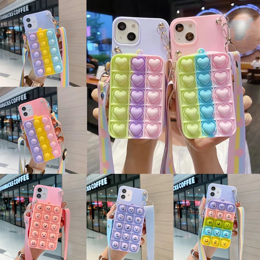 

Coin Purses Pop Case For Xiaomi Redmi 4A 4X 5 5A 6 6A 7 7A 8 8A 9 9A 9i 9C 9T K20 K30 K30i K30s K40 Pro Plus Bubble Wallet Cover