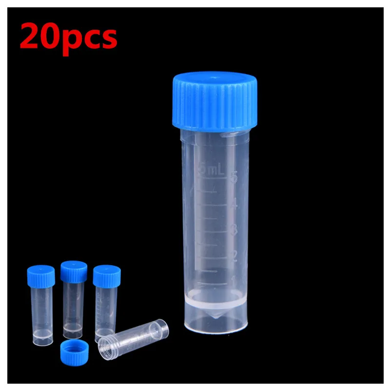 20PCS x 5ml Hot Selling Chemistry Plastic Test Tubes Vials Seal Caps Pack Container for Office School Chemistry Supplies
20PCS x 5ml Hot Selling Chemistry Plastic Test Tubes Vials Seal Caps Pack Container for Office School Chemistry Supplies