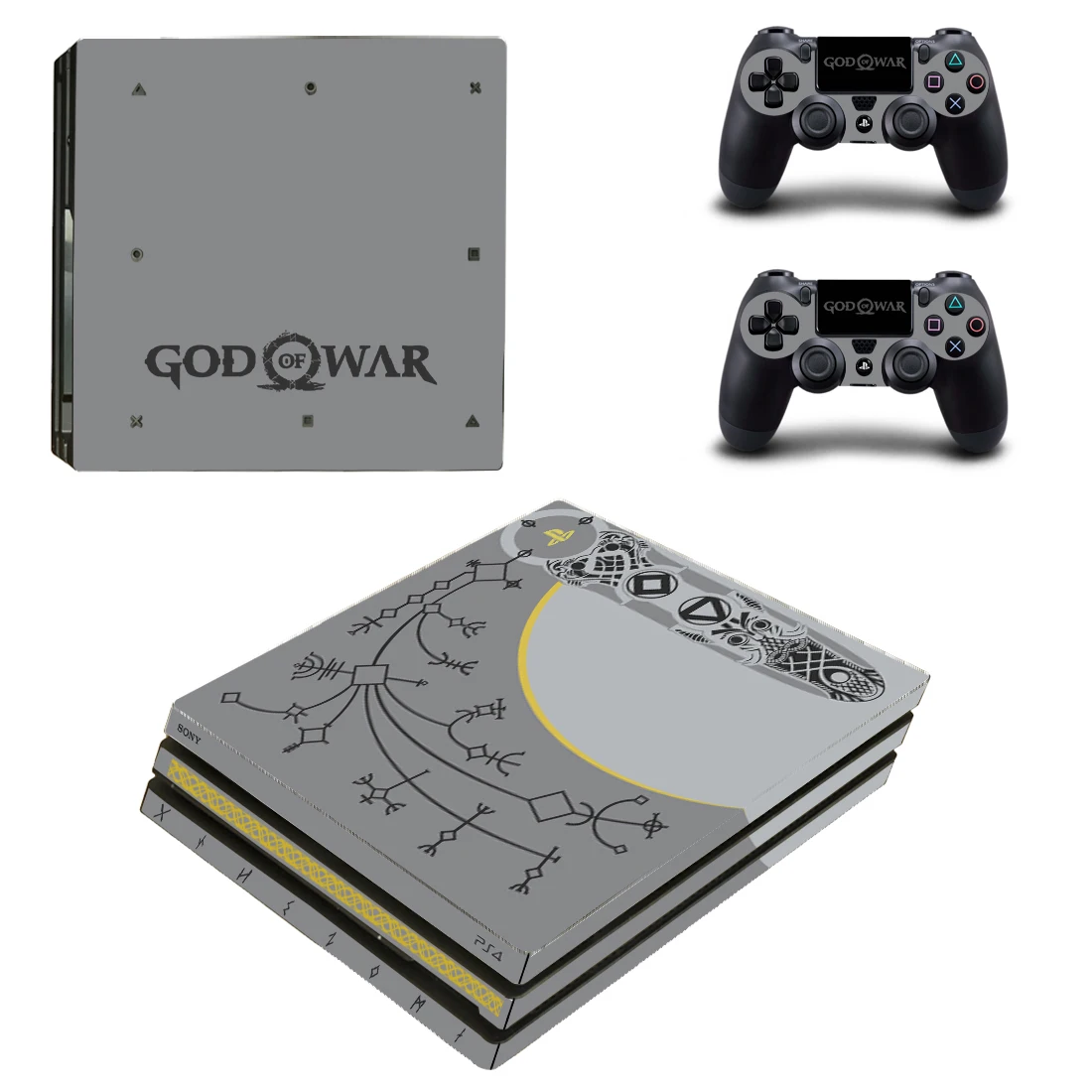 Наклейка God of War 4 PS4 Pro наклейка для консоли Playstation и защитная пленка контроллера 2