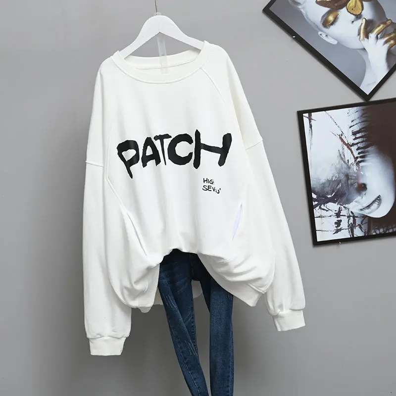 Korean Style 2021 Spring New T-shirt Large Size Loose 200 Jin Flab Hiding Casual Versatile Long Sleeves Sweatshirt for Women 
Korean Style 2021 Spring New T-shirt Large Size Loose 200 Jin Flab Hiding Casual Versatile Long Sleeves Sweatshirt for Women
