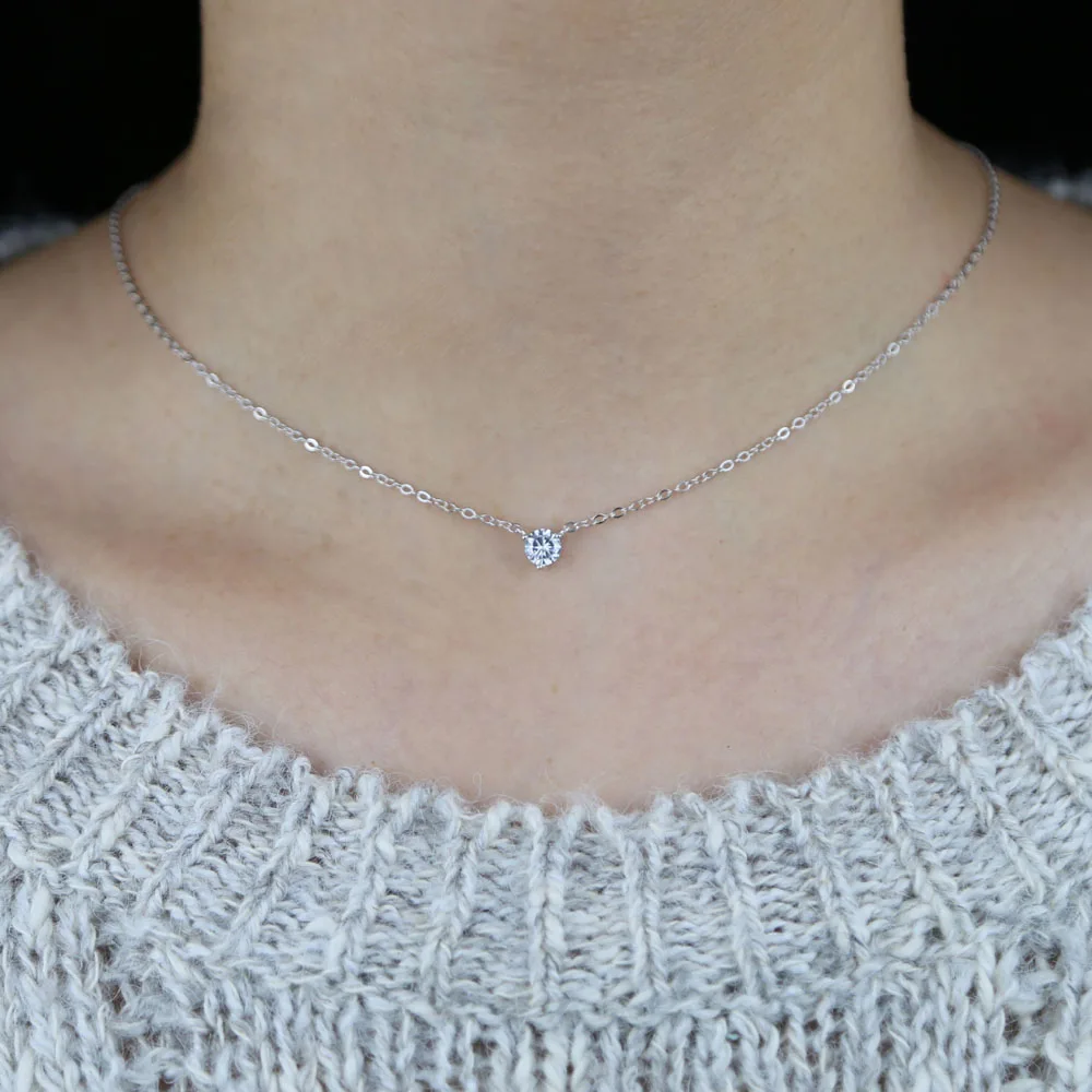 Hot selling 100% 925 sterling silver necklaces Single Cubic Zircon charm Pendant Necklace Jewelry For Women Girls Delicate Chain
Hot selling 100% 925 sterling silver necklaces Single Cubic Zircon charm Pendant Necklace Jewelry For Women Girls Delicate Chain