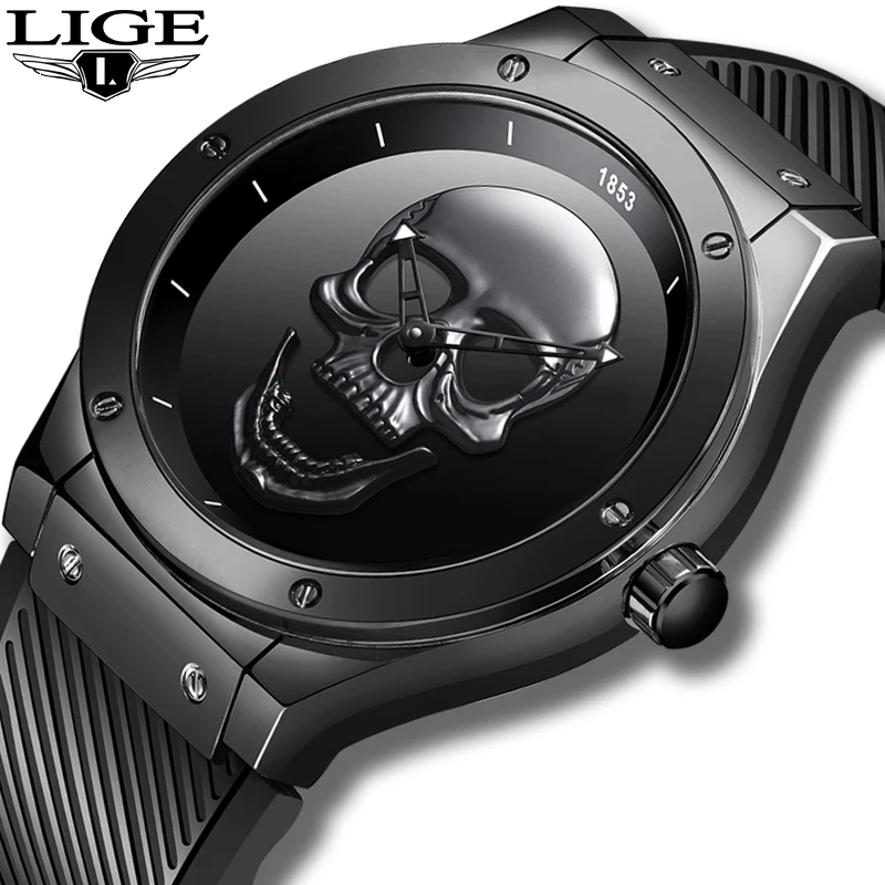 Relogio Masculino 2019 Новинка LIGE мужские часы лучший бренд повседневные 3D Силиконовые