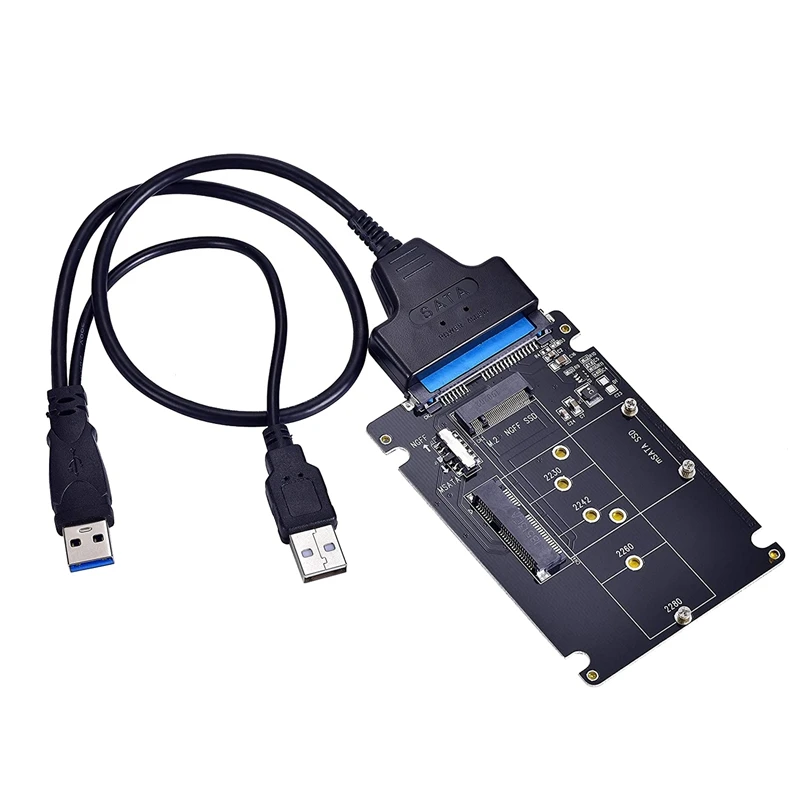 M.2 NGFF or MSATA to USB or SATA 3.0 Adapter, 2-in-1 NGFF or MSATA Converter Reader Card with 2.5 Inch SATA Cable 
M.2 NGFF or MSATA to USB or SATA 3.0 Adapter, 2-in-1 NGFF or MSATA Converter Reader Card with 2.5 Inch SATA Cable