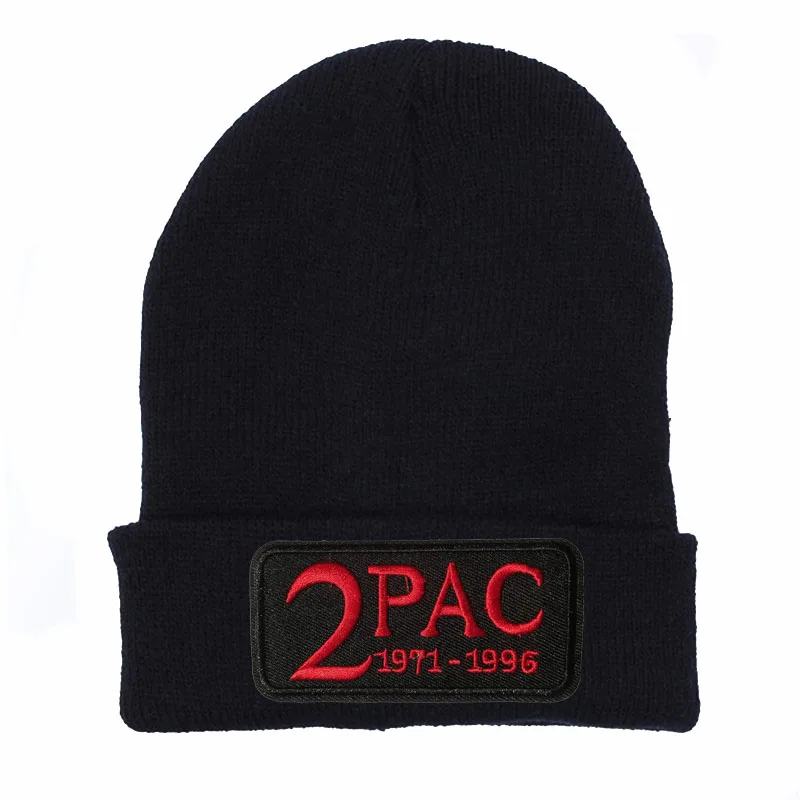 Зимняя шапка Tupac 2pac однотонная вязаная в стиле хип хоп шапки унисекс зимняя